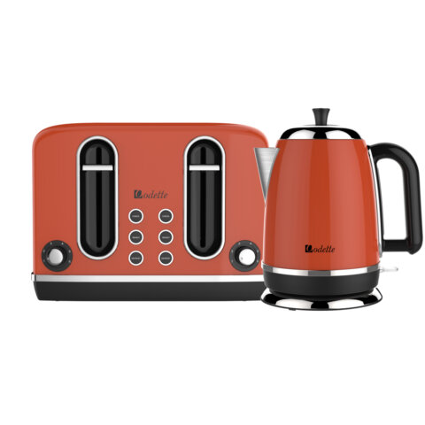 orange kettle and toaster