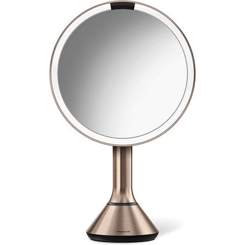 led mirror rose gold