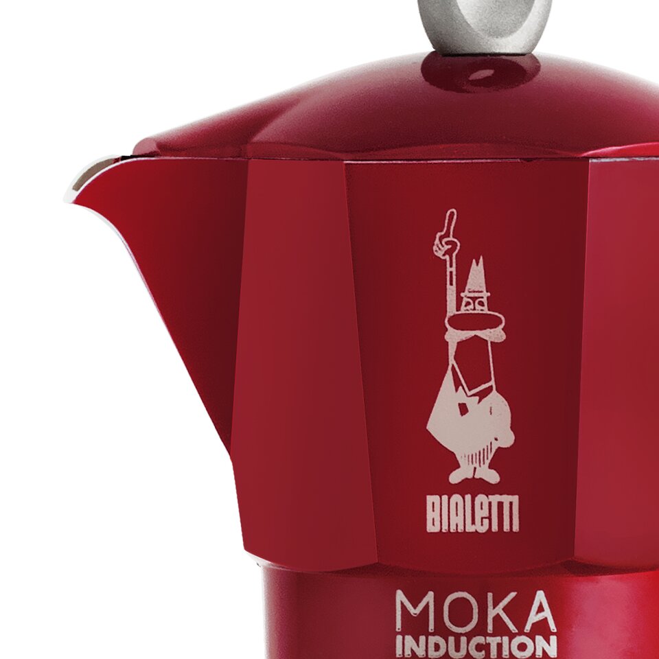 Moka Induction Coffee Maker 6 Red Cups BIALETTI