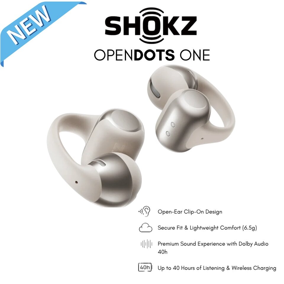Shokz OpenDots ONE – Lightweight Clip‑On Open‑Ear Earbuds