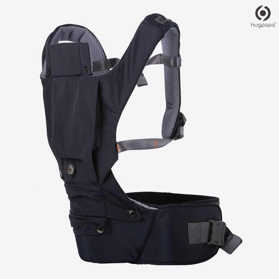 Hugpapa 3 in 1 BOA Technology Baby Hip Seat Carrier Navy TANGS Singapore