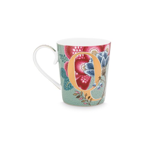 Alphabet Mug Floral Fantasy Light Blue Q 350ml | TANGS Singapore