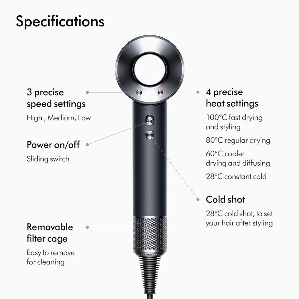 Dyson Supersonic™ Origin Hair Dryer (Black/Nickel) HD08 Lite