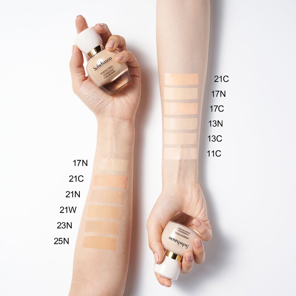 Sulwhasoo Perfecting Foundation SPF17/PA+ - Full Size 35ml, Beige Shade, Satin Finish (New In Box, All Skin Types)