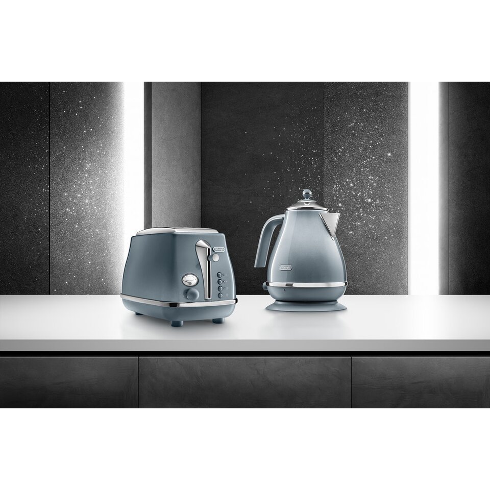 delonghi azure blue kettle and toaster