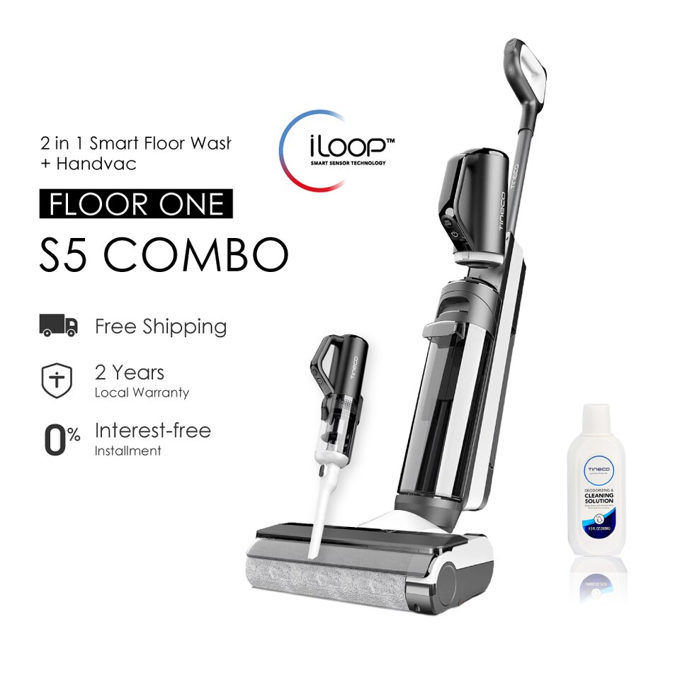 TINECO FLOOR ONE S5 COMBO Smart Wet Dry Cordless Vacuum Cleaner - FREE 2 x  CLEANING SOLUTION WORTH $57.60