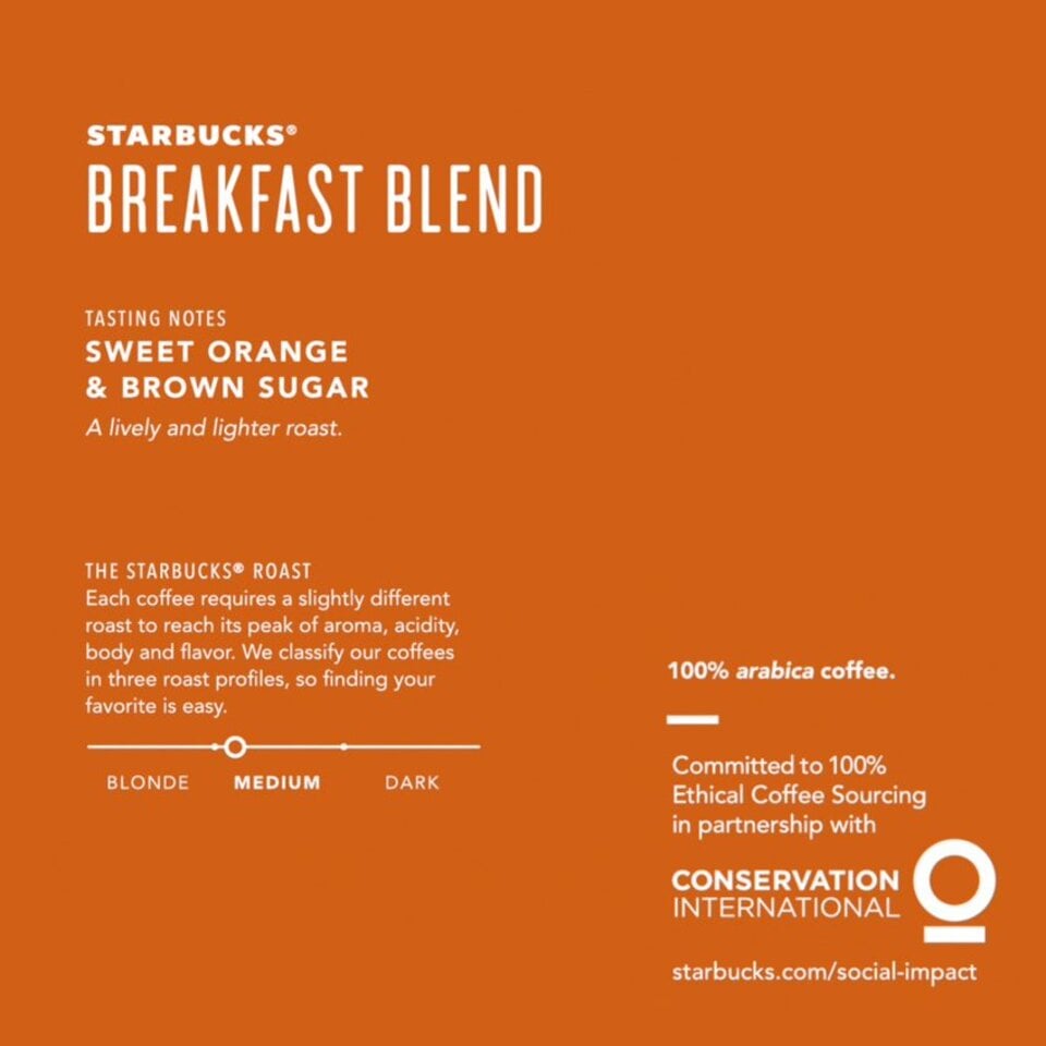 starbucks breakfast blend pods