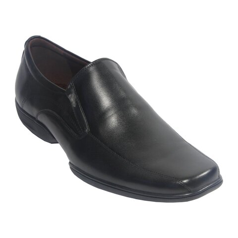 black patent slip on shoes
