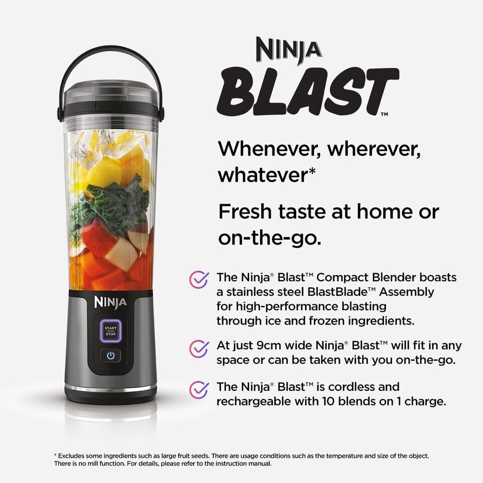 Ninja Blast BC151 ブラック ブレンダー Ninja Blast™ Portable Blender Metallic Black - Portable Blenders
