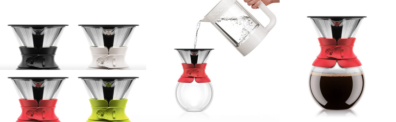 Bodum Pour Over Coffee Maker 1 Liter,Black Band NO Filter Carafe Only